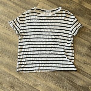 Zara Boxy Oversized Striped T-Shirt